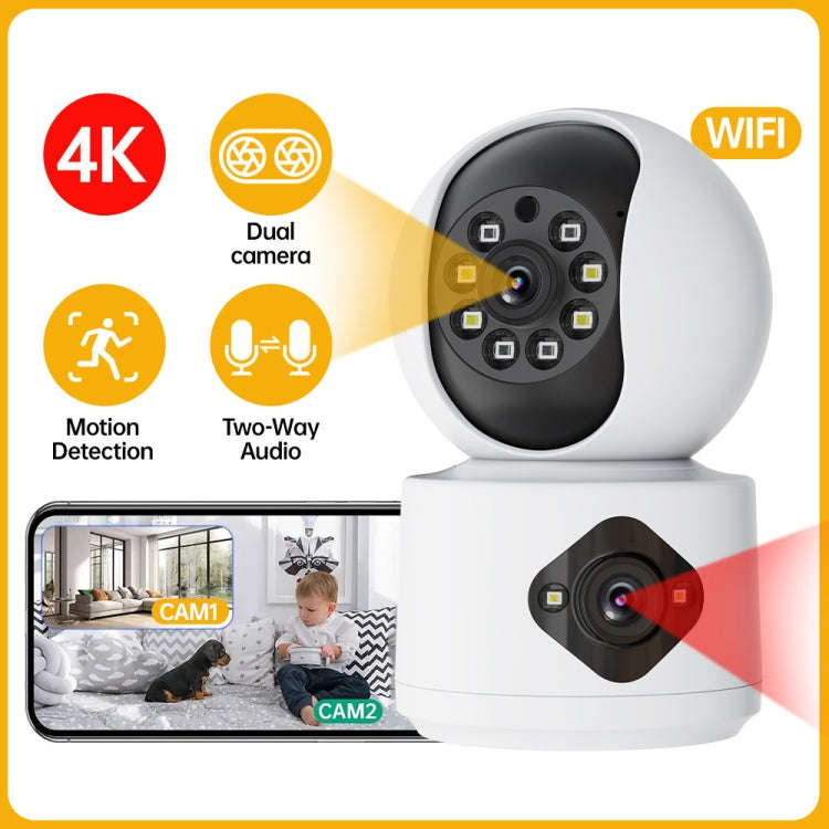 Y6204 4MP Zoom HD Indoor Waterproof Smart WiFi Camera, Specification:UK Plug(White)