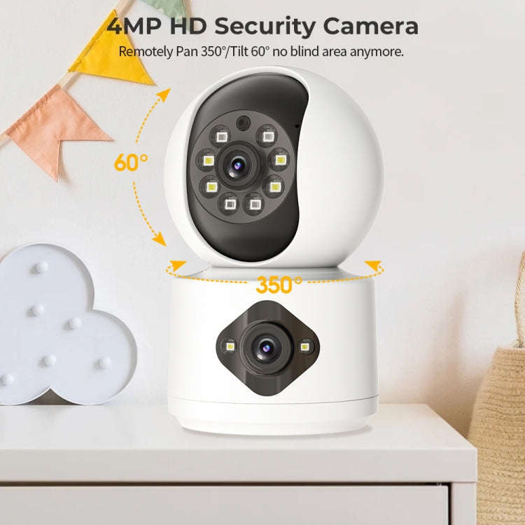 Y6204 4MP Zoom HD Indoor Waterproof Smart WiFi Camera, Specification:UK Plug(White)