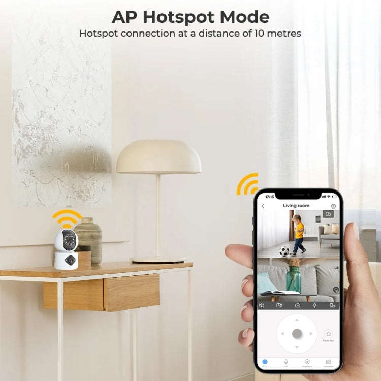 Y6204 4MP Zoom HD Indoor Waterproof Smart WiFi Camera, Specification:UK Plug(White)