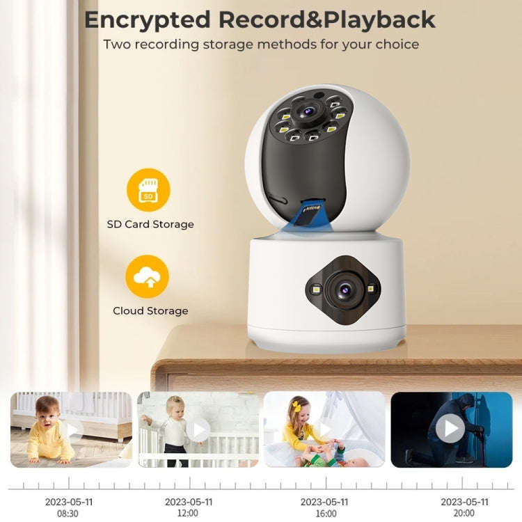 Y6204 4MP Zoom HD Indoor Waterproof Smart WiFi Camera, Specification:UK Plug(White)