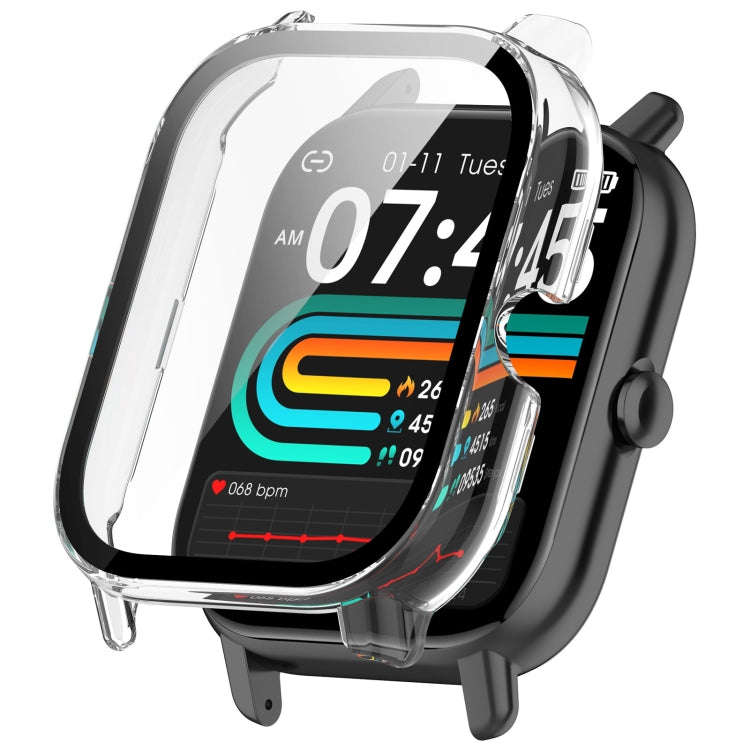 For P66 / P66D / P66ED 1.85 inch Watch PC + Tempered Film Integrated Watch Protective Case(Transp...