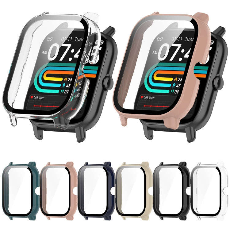 For P66 / P66D / P66ED 1.85 inch Watch PC + Tempered Film Integrated Watch Protective Case(Ink Blue)