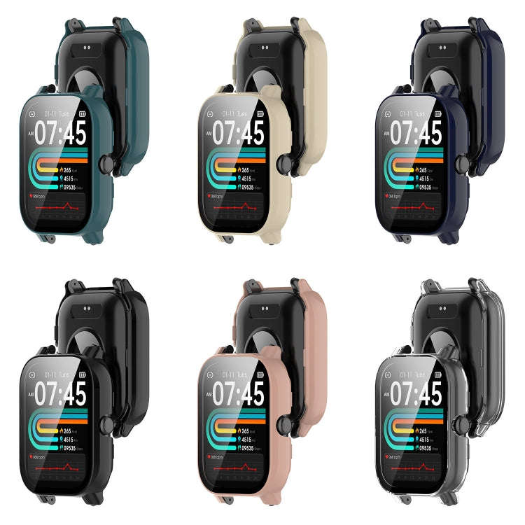 For P66 / P66D / P66ED 1.85 inch Watch PC + Tempered Film Integrated Watch Protective Case(Ink Blue)