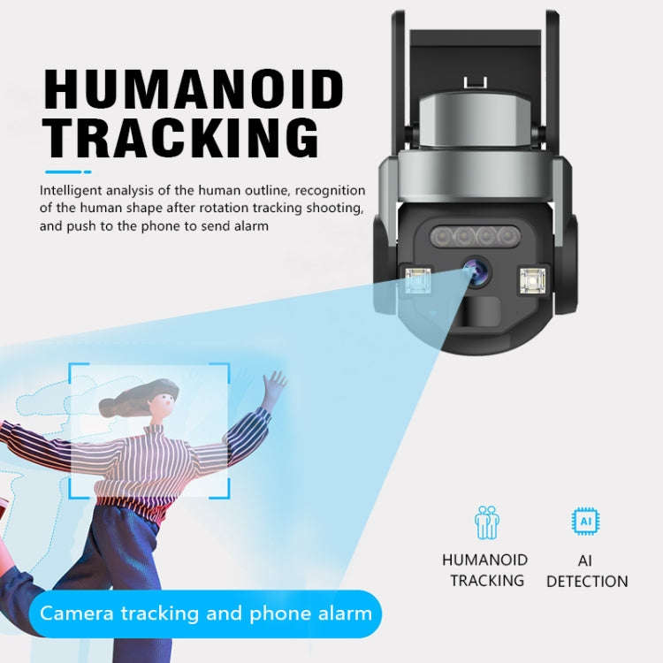 CF-Q812ES 5MP Two-way Voice Outdoor IP66 Waterproof WiFi Camera, Plug Type:EU Plug(Grey)