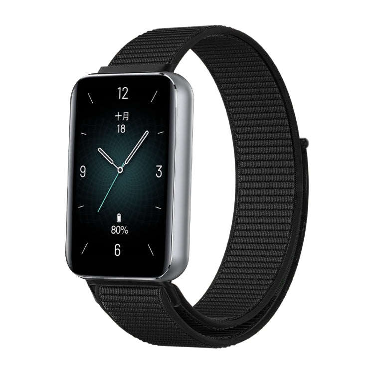 For Honor Band 9 Woven Nylon Loop Watch Band(Black)