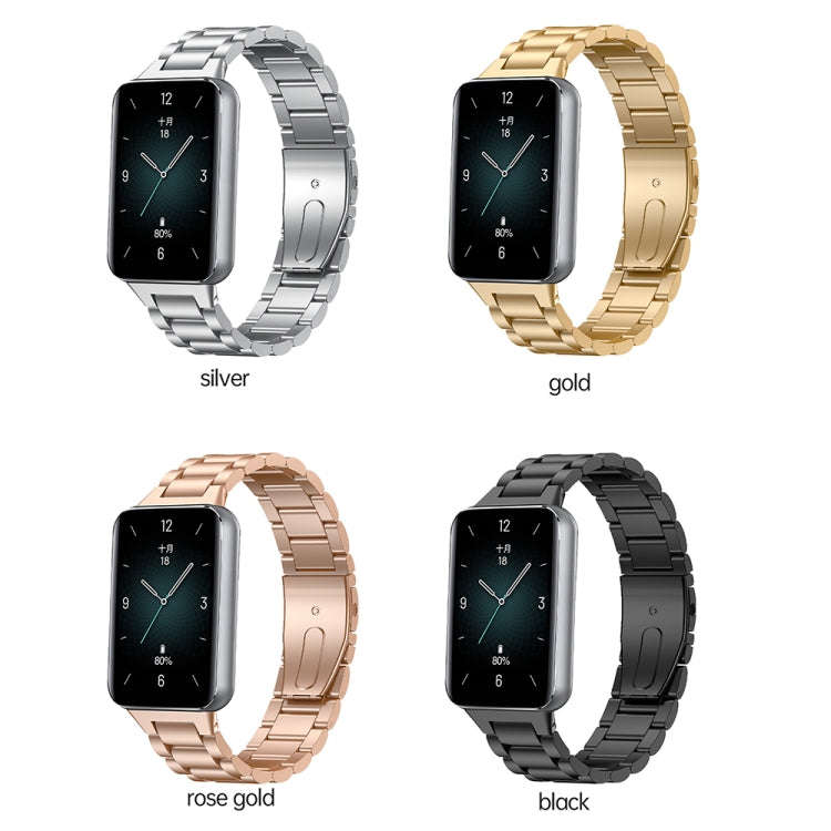 For Honor Band 9 Three Strains Metal Watch Band(Silver)