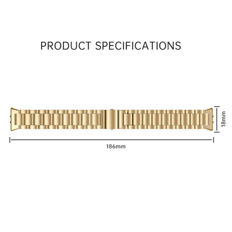 For Honor Band 9 Three Strains Metal Watch Band(Gold)