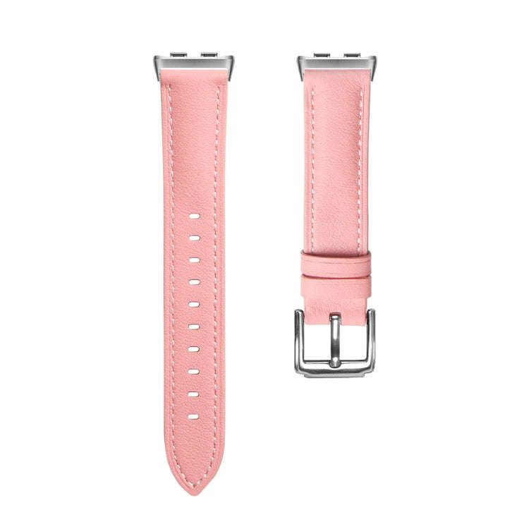 For Honor Band 9 Genuine Leather Watch Band(Pink)