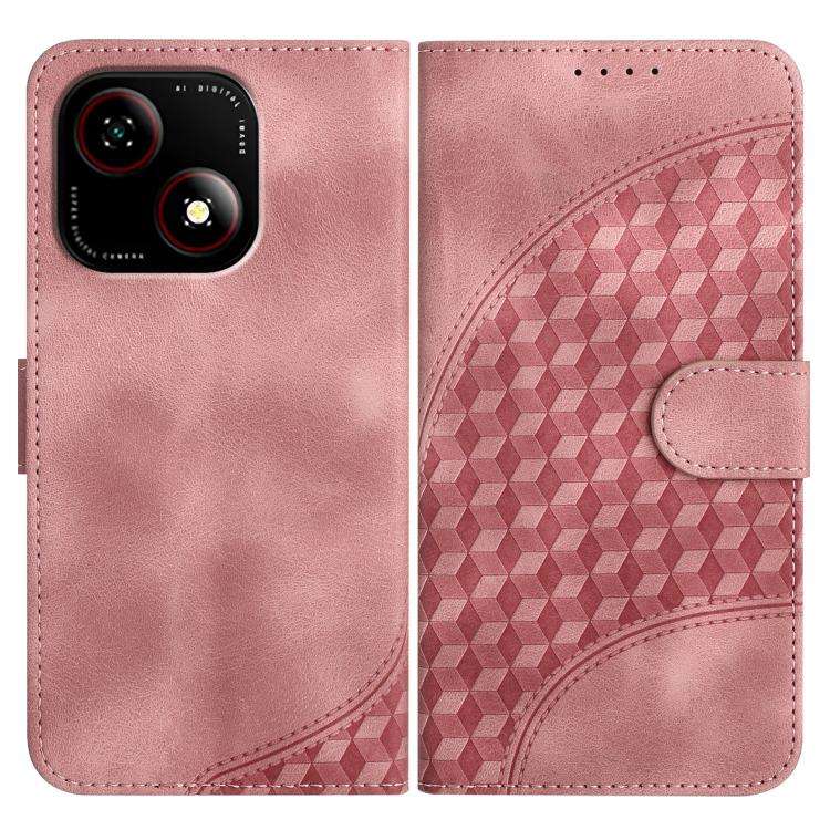 For ZTE Blade A35e 4G YX0060 Elephant Head Embossed Phone Leather Case with Lanyard(Pink)