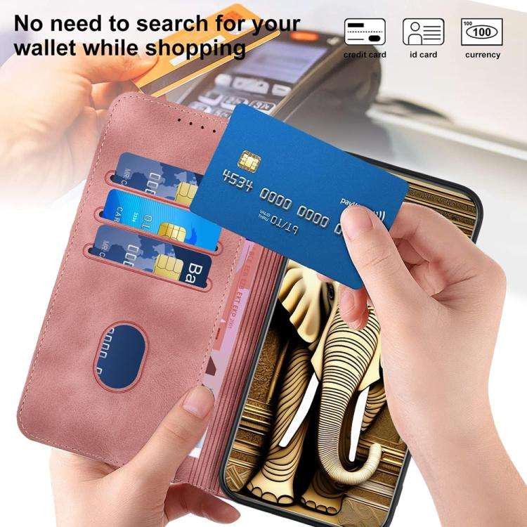 For ZTE Blade A35e 4G YX0060 Elephant Head Embossed Phone Leather Case with Lanyard(Pink)