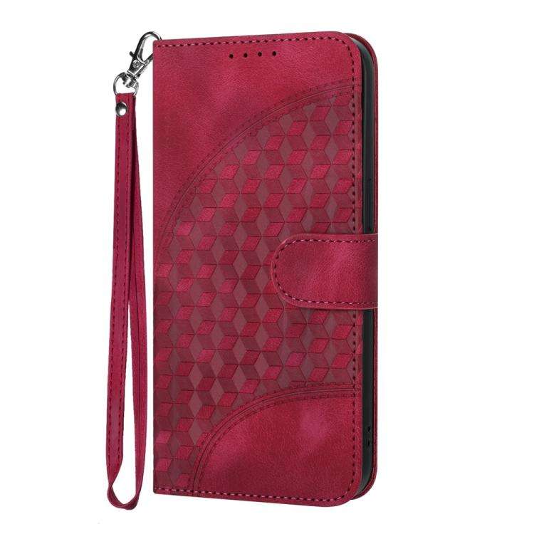 For ZTE Blade A35e 4G YX0060 Elephant Head Embossed Phone Leather Case with Lanyard(Rose Red)