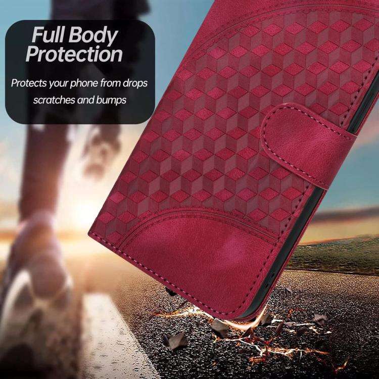 For ZTE Blade A35e 4G YX0060 Elephant Head Embossed Phone Leather Case with Lanyard(Rose Red)