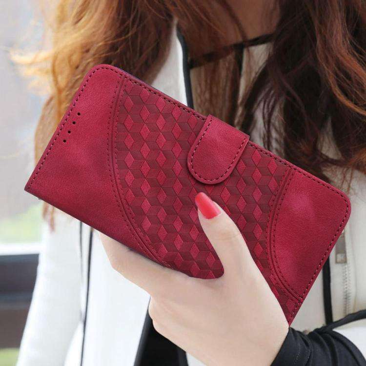 For ZTE Blade A35e 4G YX0060 Elephant Head Embossed Phone Leather Case with Lanyard(Rose Red)