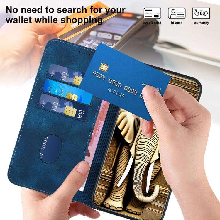 For ZTE Blade A35e 4G YX0060 Elephant Head Embossed Phone Leather Case with Lanyard(Royal Blue)