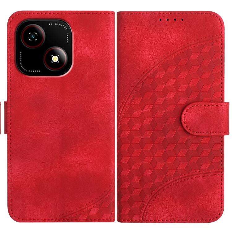 For ZTE Blade A35e 4G YX0060 Elephant Head Embossed Phone Leather Case with Lanyard(Red)