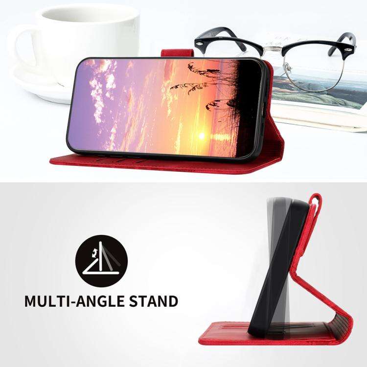 For ZTE Blade A35e 4G YX0060 Elephant Head Embossed Phone Leather Case with Lanyard(Red)