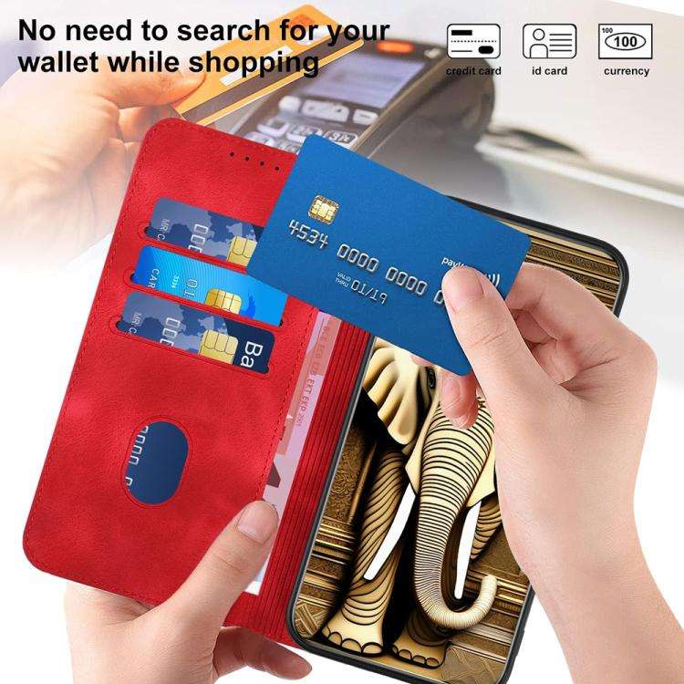 For ZTE Blade A35e 4G YX0060 Elephant Head Embossed Phone Leather Case with Lanyard(Red)