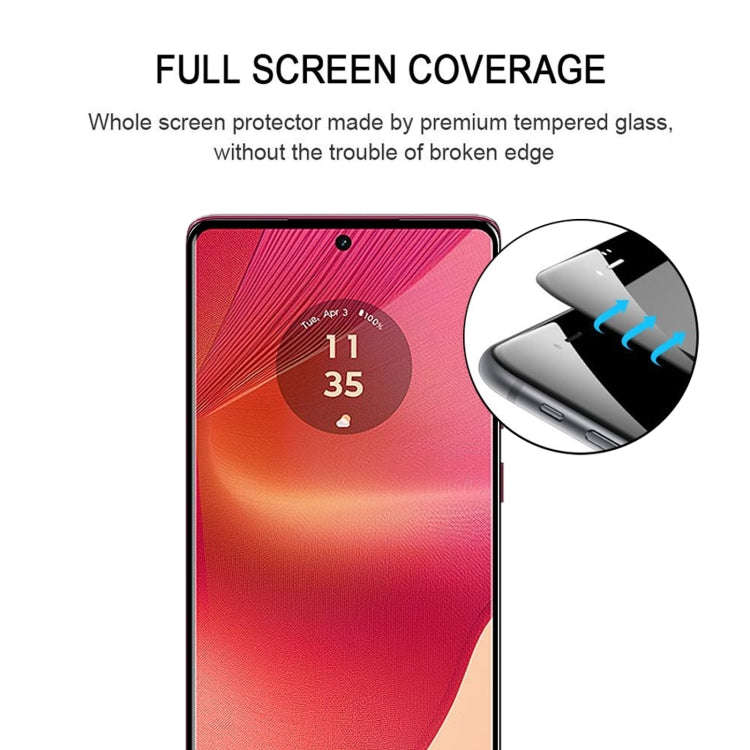 For Motorola Edge 50 Fusion Edge Glue 9H HD 3D Curved Edge Tempered Glass Film(Black)