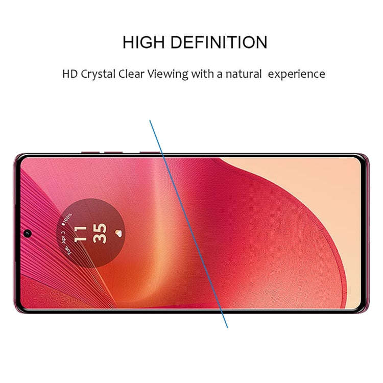 For Motorola Edge 50 Fusion Edge Glue 9H HD 3D Curved Edge Tempered Glass Film(Black)