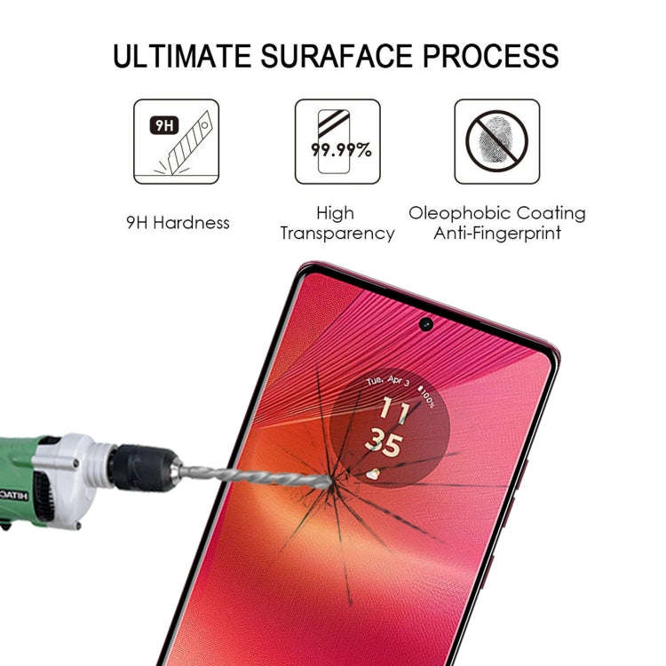 For Motorola Edge 50 Fusion Edge Glue 9H HD 3D Curved Edge Tempered Glass Film(Black)