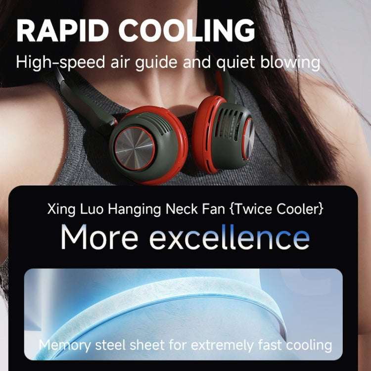 MF088 XINGLUO Neck Band Electric Fan(White)