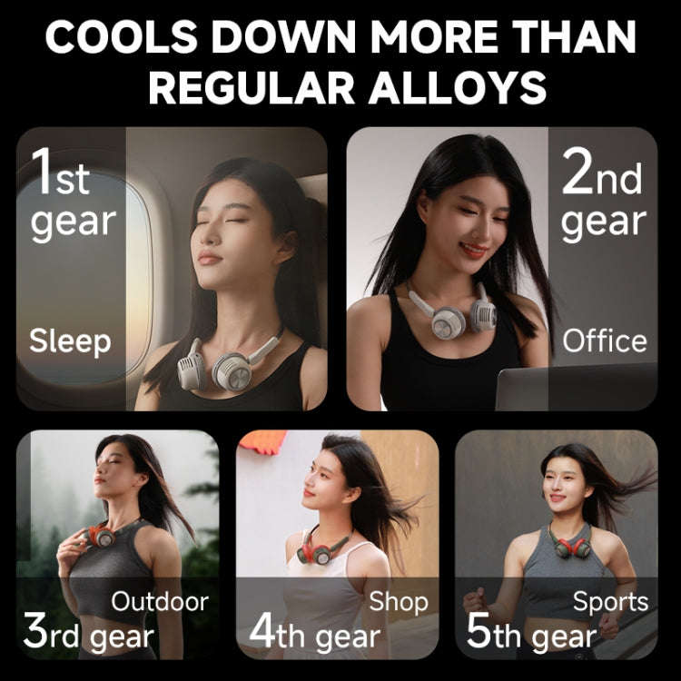 MF088 XINGLUO Neck Band Electric Fan(Silver)