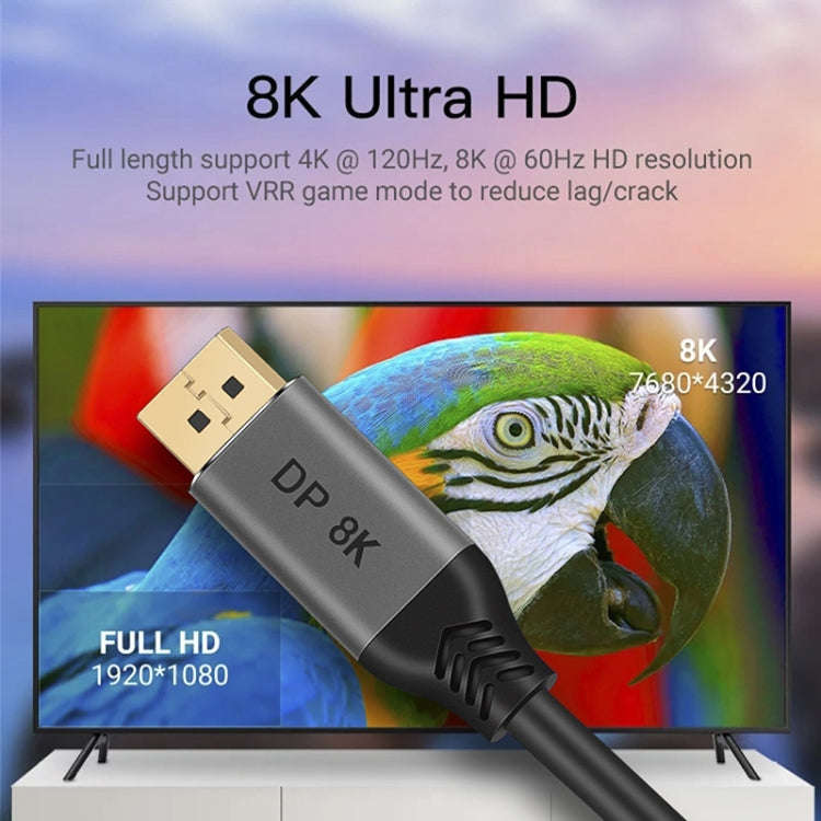 DisplayPort 1.4 Male to Male 8K HDR 60Hz 32.4Gbps Connection Cable, Cable Length:3m
