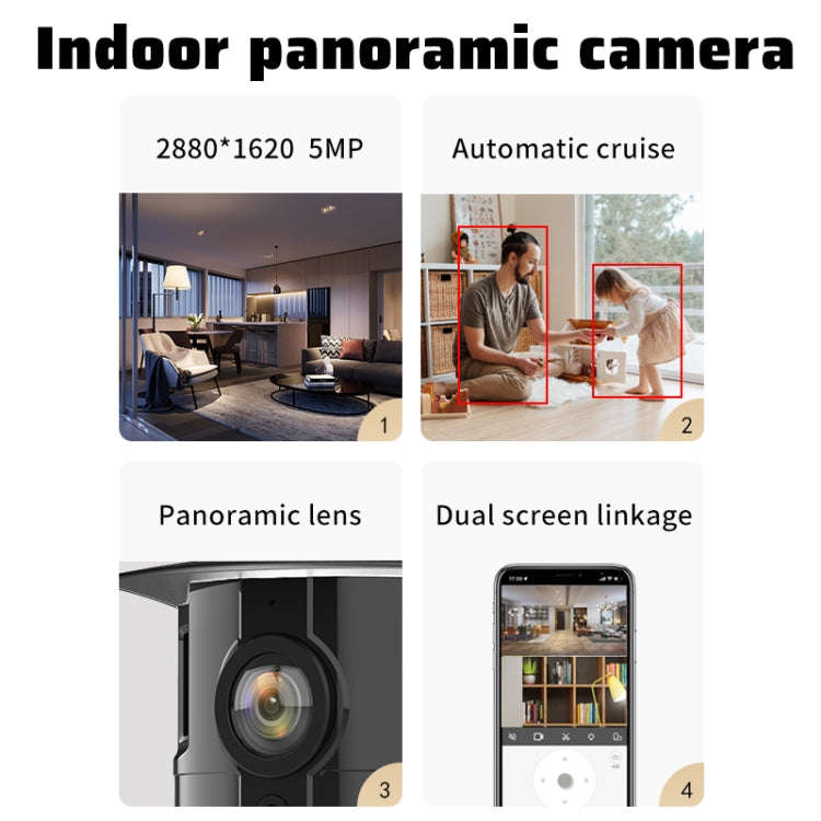 CM-I311M 5MP Smart HD Electronic PTZ Wireless WiFi Surveillance Camera, AU Plug(Grey)