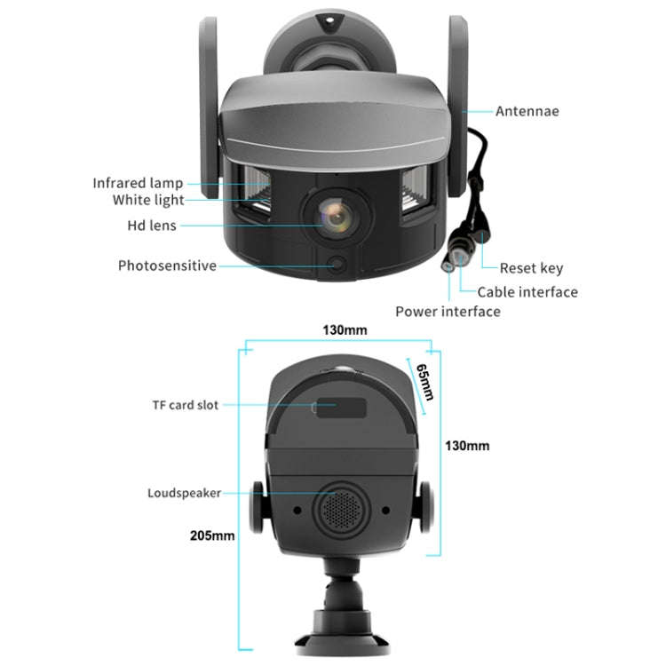 CM-I311M 5MP Smart HD Electronic PTZ Wireless WiFi Surveillance Camera, AU Plug(Grey)