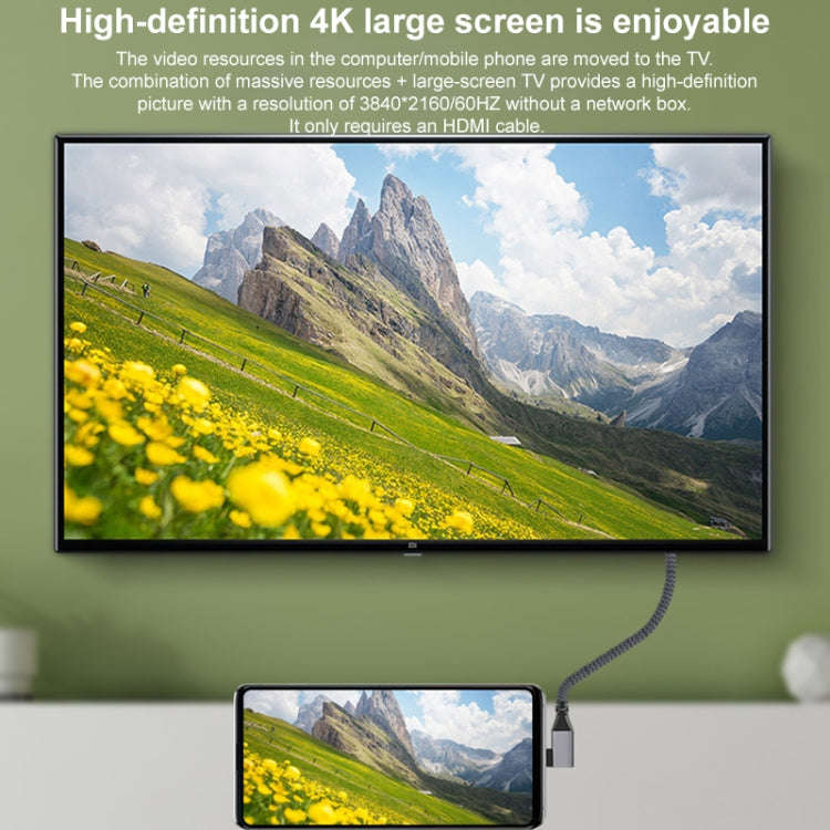 Micro HDMI Male Elbow to HDMI Female 4K UHD 18Gbps Connection Cable, Length:20cm(Grey)