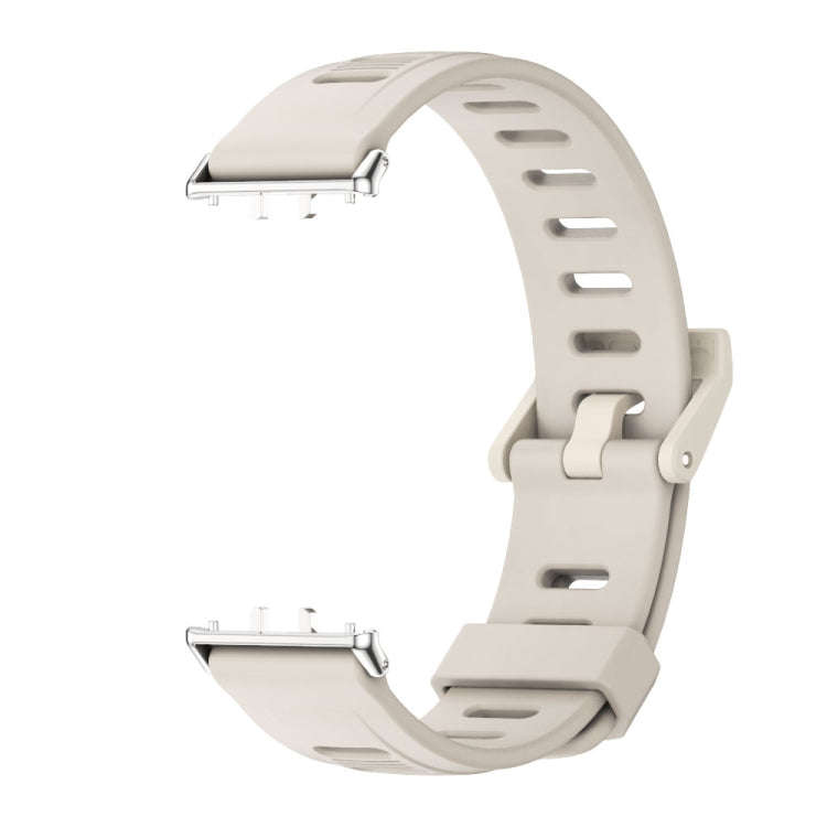 For Samsung Galaxy Fit 3 Mijobs Flat Hole Silicone Watch Band(Grey+Silver)