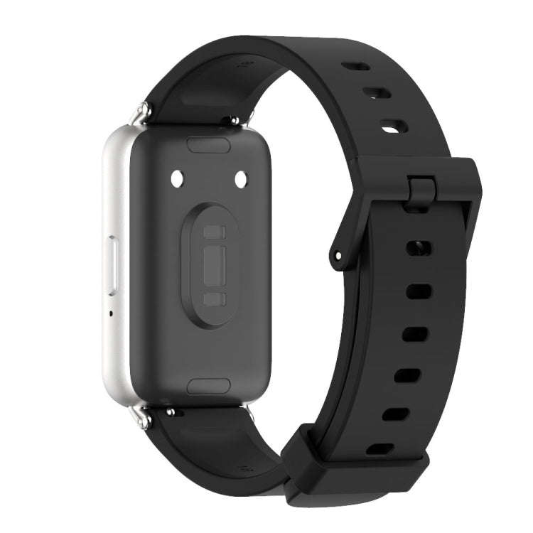 For Samsung Galaxy Fit 3 Mijobs Silicone Watch Band(Black+Silver)