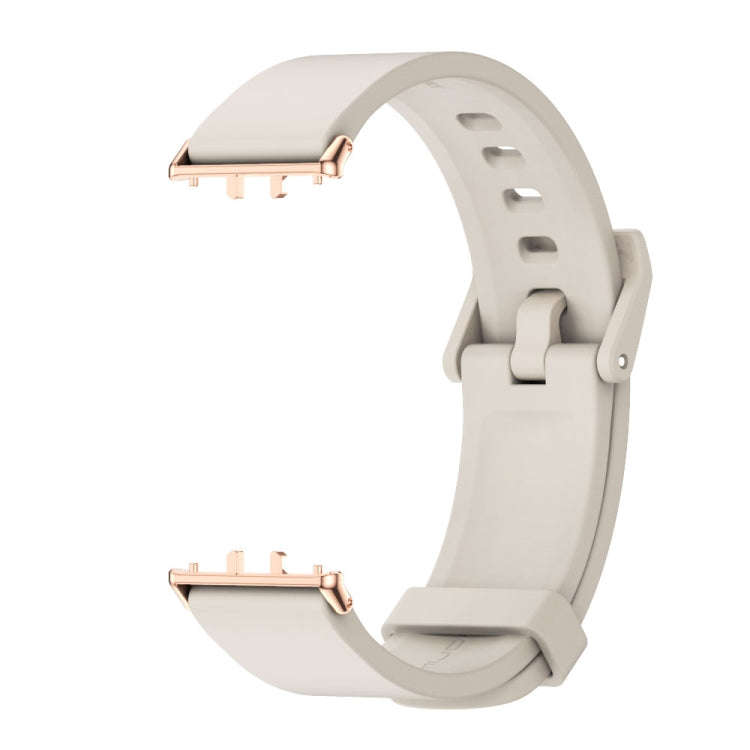 For Samsung Galaxy Fit 3 Mijobs Silicone Watch Band(Grey+Rose Gold)
