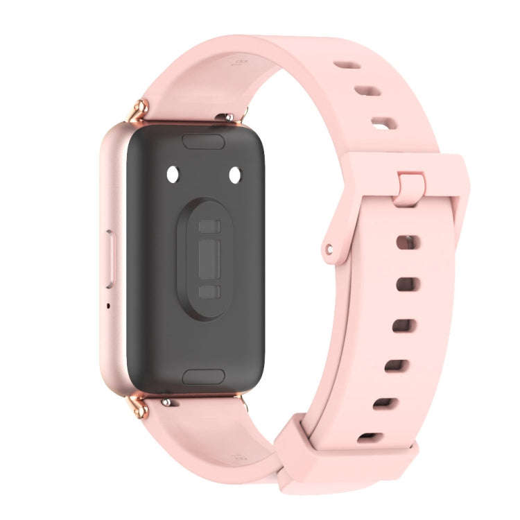 For Samsung Galaxy Fit 3 Mijobs Silicone Watch Band(Pink+Rose Gold)