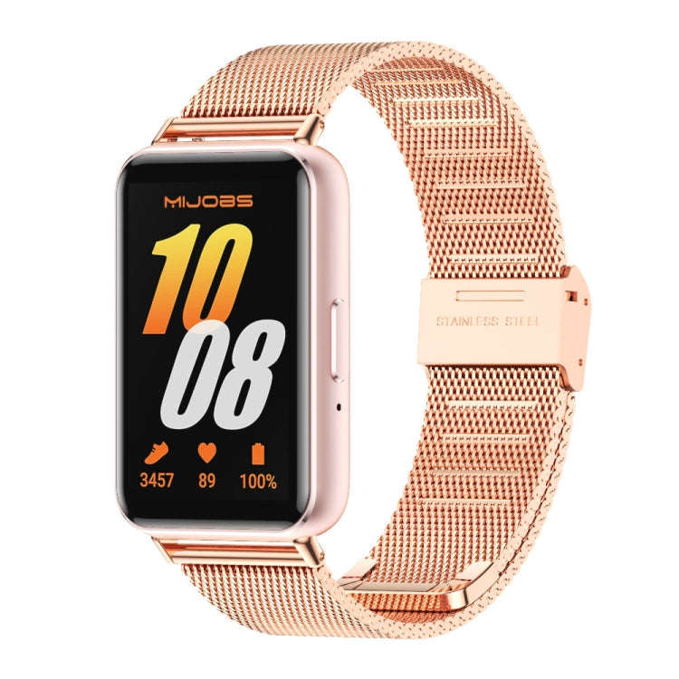 For Samsung Galaxy Fit 3 Mijobs Milan Buckle Metal Watch Band(Rose Gold)
