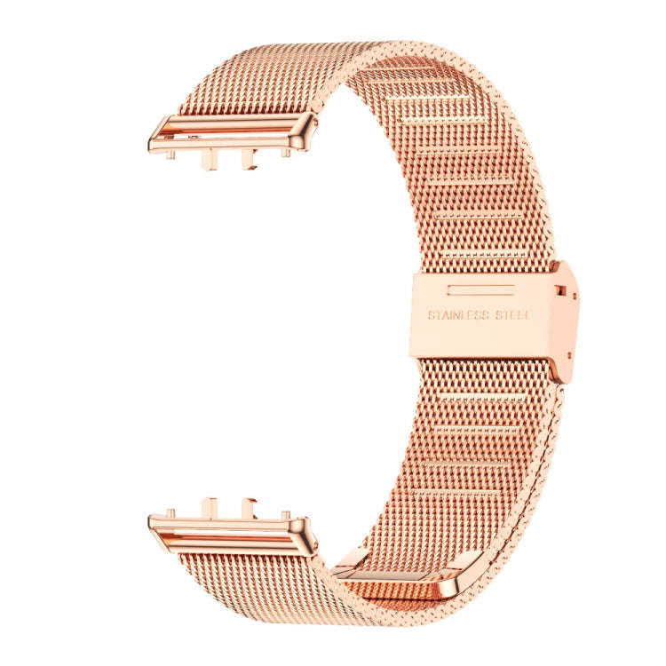 For Samsung Galaxy Fit 3 Mijobs Milan Buckle Metal Watch Band(Rose Gold)