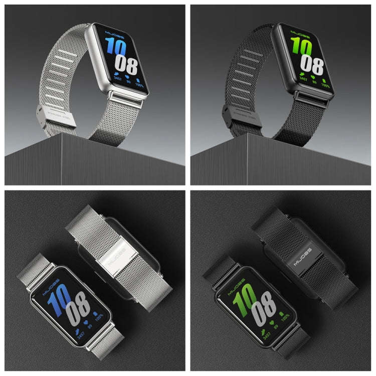 For Samsung Galaxy Fit 3 Mijobs Milan Buckle Metal Watch Band(Silver)