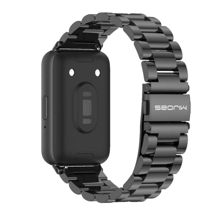 For Samsung Galaxy Fit 3 Mijobs Three-Beads Metal Watch Band(Black)