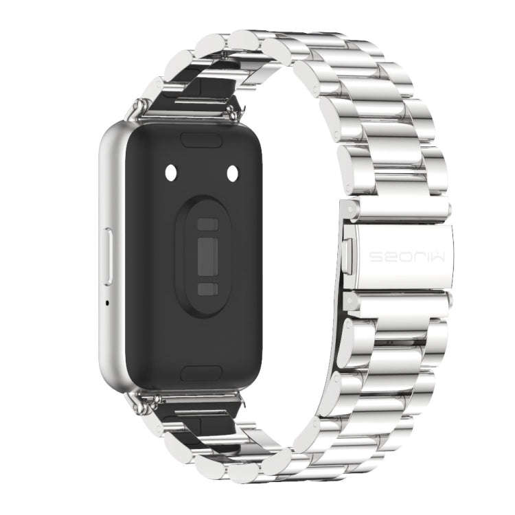 For Samsung Galaxy Fit 3 Mijobs Three-Beads Metal Watch Band(Silver)