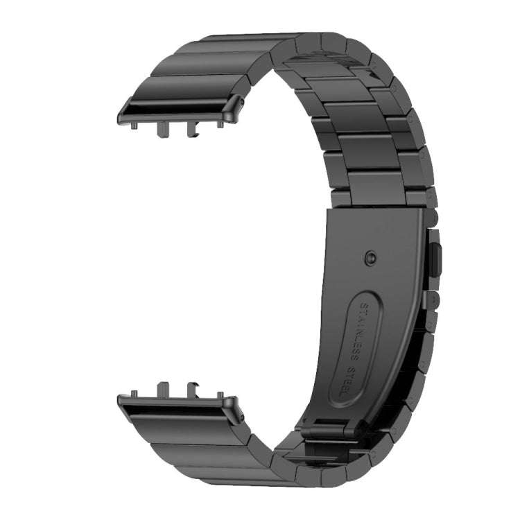 For Samsung Galaxy Fit 3 Mijobs Bamboo Metal Watch Band(Black)