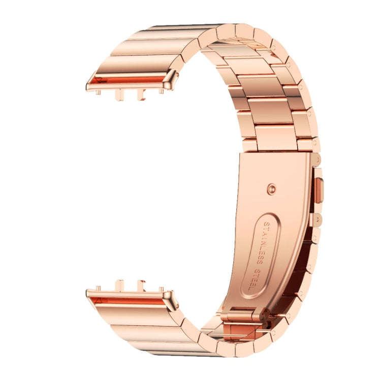 For Samsung Galaxy Fit 3 Mijobs Bamboo Metal Watch Band(Rose Gold)