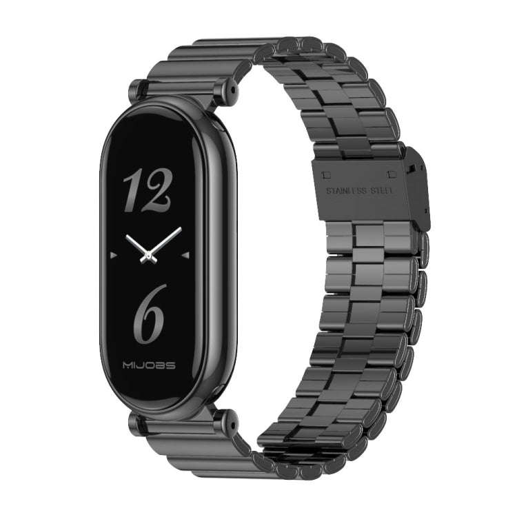 For Xiaomi Smart Band 10 / 9 / 8 Mijobs GT4 Bamboo Buckle Metal Watch Band(Black)