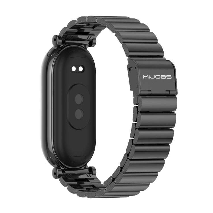 For Xiaomi Smart Band 10 / 9 / 8 Mijobs GT4 Bamboo Buckle Metal Watch Band(Black)