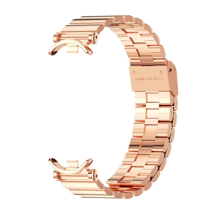 For Xiaomi Mi Band 8 Mijobs GT4 Bamboo Buckle Metal Watch Band(Rose Gold)