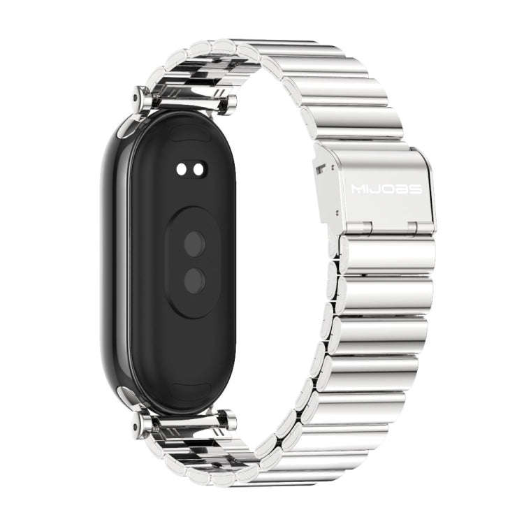 For Xiaomi Mi Band 8 Mijobs GT4 Bamboo Buckle Metal Watch Band(Silver)