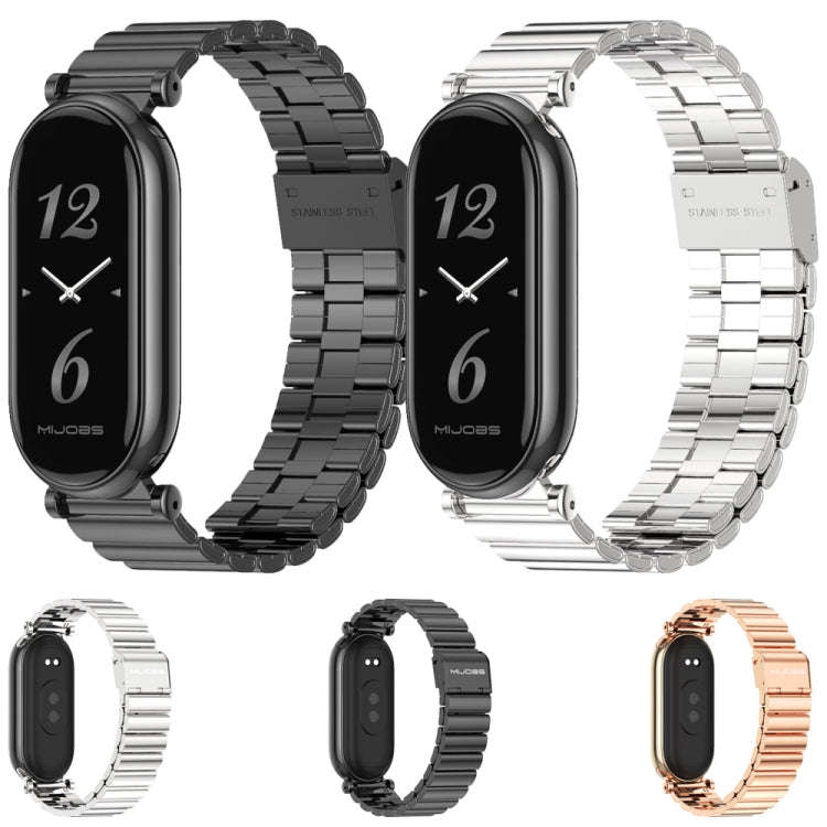For Xiaomi Mi Band 8 Mijobs GT4 Bamboo Buckle Metal Watch Band(Rose Gold)