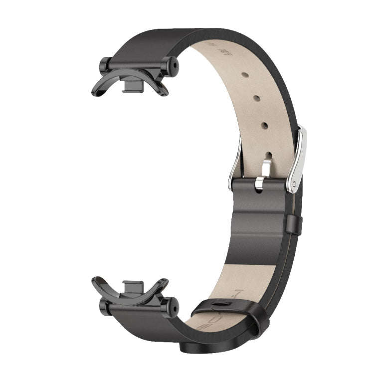For Xiaomi Mi Band 8 / 9 / 9 NFC Mijobs GT4 First Layer Cowhide Watch Band(Black)