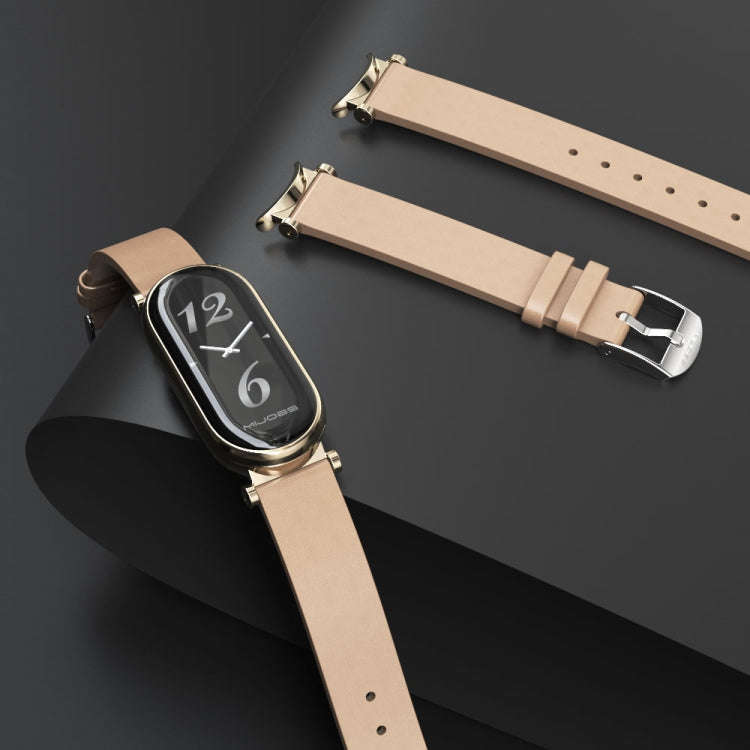 For Xiaomi Mi Band 8 / 9 / 9 NFC Mijobs GT4 First Layer Cowhide Watch Band(Black)