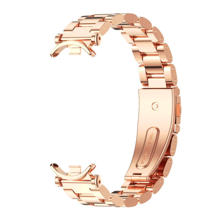 For Xiaomi Mi Band 8 / 9 / 9 NFC Mijobs GT4 Three Beads Metal Watch Band(Rose Gold)
