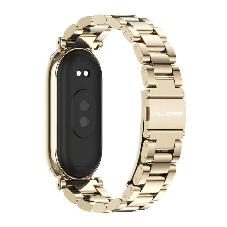 For Xiaomi Mi Band 8 / 9 / 9 NFC Mijobs GT4 Three Beads Metal Watch Band(Light Gold)